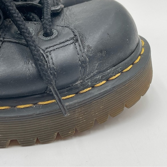 Dr. Martens 8699 Shoes Size 5 Black Leather Round Toe Lace Up Bex Sole Boots - Picture 6 of 16
